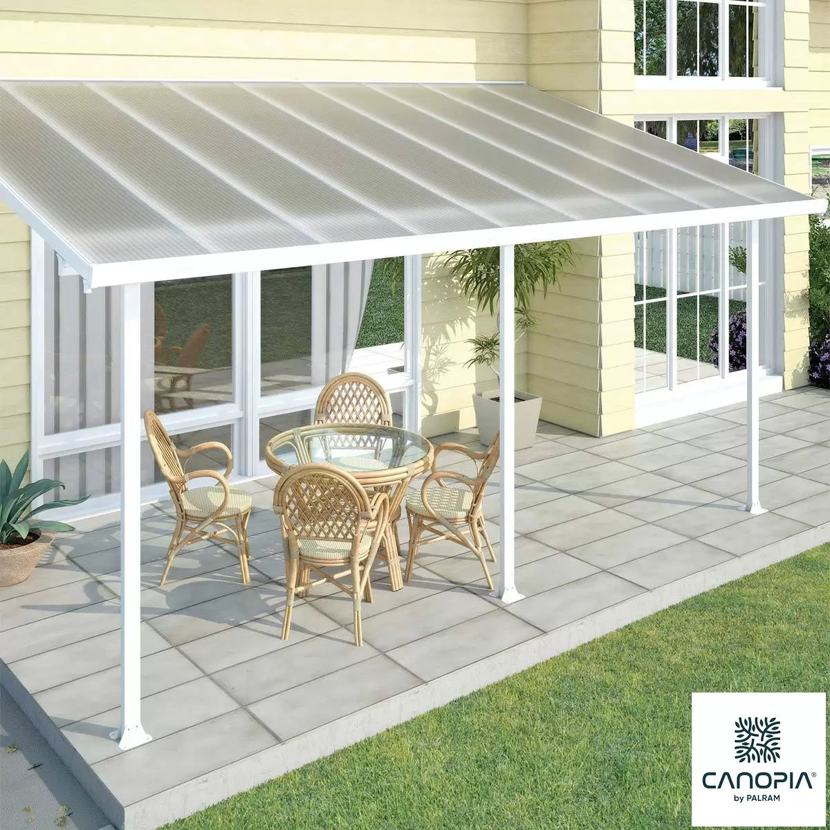 Palram Canopia Feria 3 Veranda Patio Cover, White in 4 Sizes