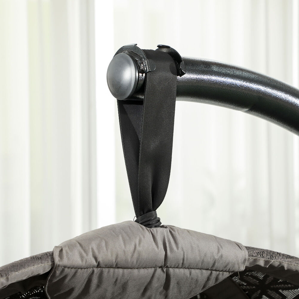 Hanging Swing Egg Chair w/ Metal Stand & Side Pocket, Sand