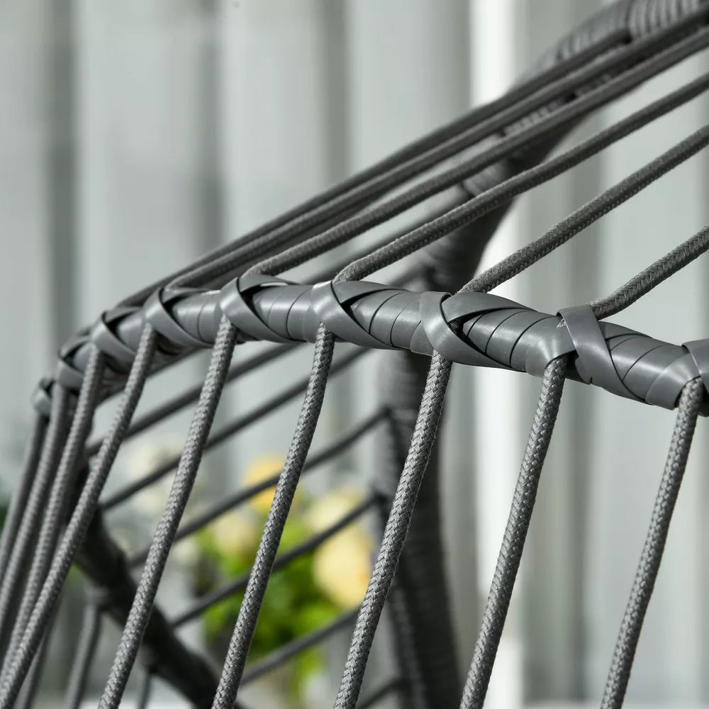 Hanging Swing Chair w/ Thick Cushion, Patio Hanging Chair, Grey