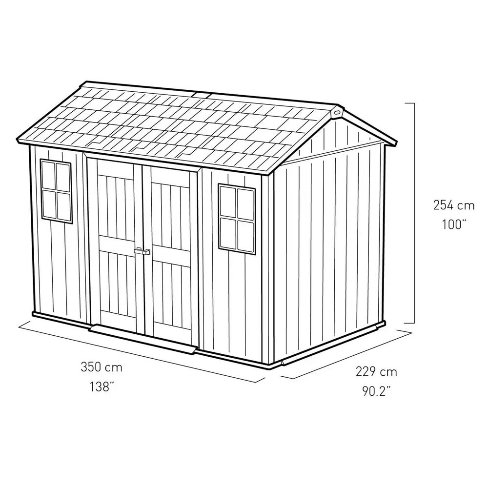 Keter Oakland 11ft x 7ft 6" (3.4 x 2.3m) Side Door Shed New
