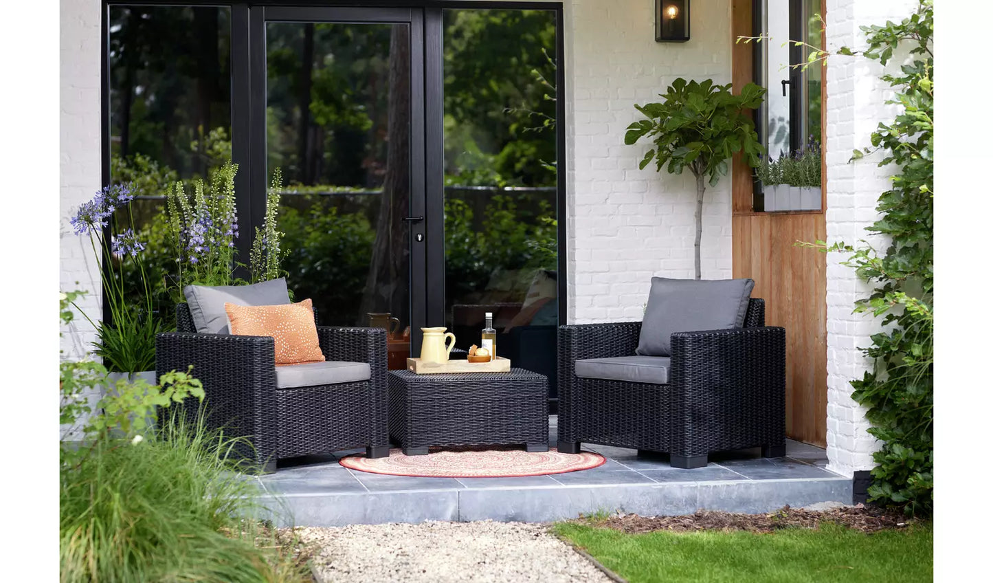 Keter California 2 Seater Garden Bistro Set - Grey
