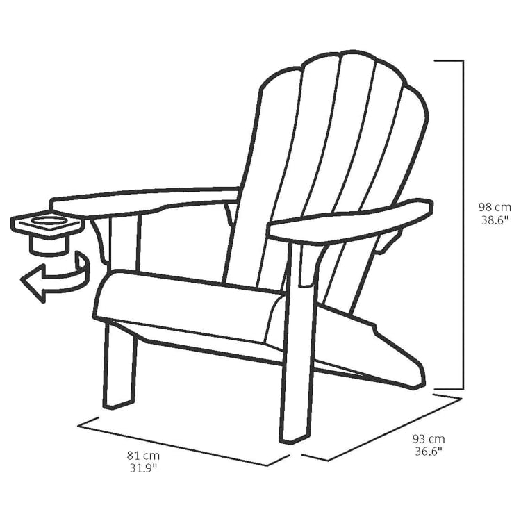 Keter Adirondack Wood Look Garden Chair