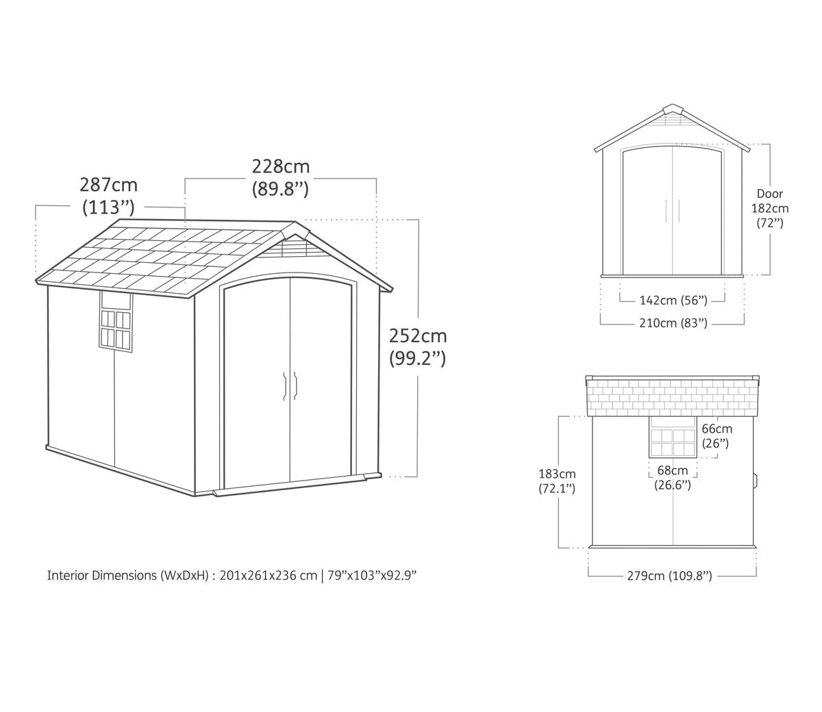 Keter Premier 759 Garden Storage Shed 7.5 x 9ft