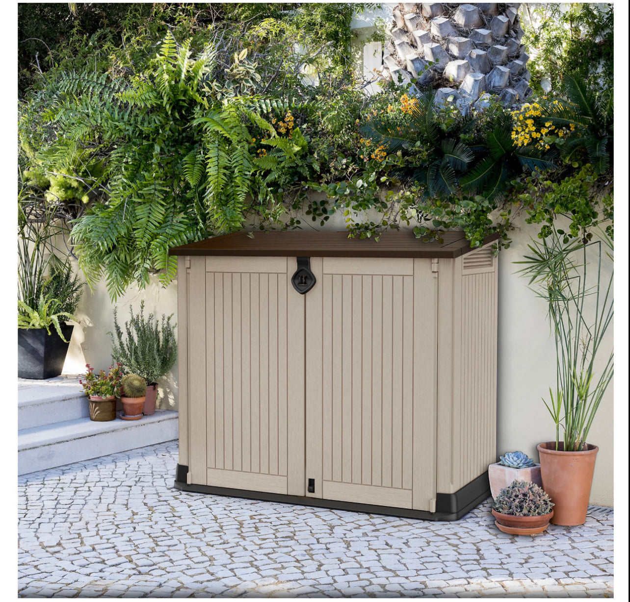 Keter Store It Out Midi Storage Box 880L - Beige & Brown