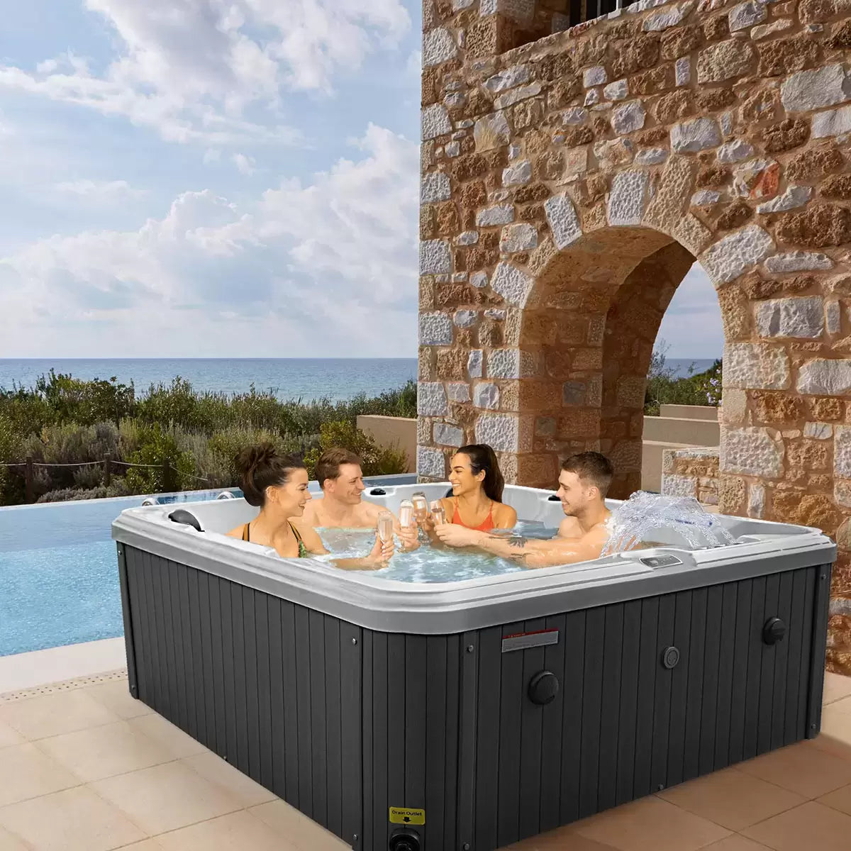 Blue Whale Spa Olive Bay 54-Jet 6 Person Hot Tub - Delivered and Installed