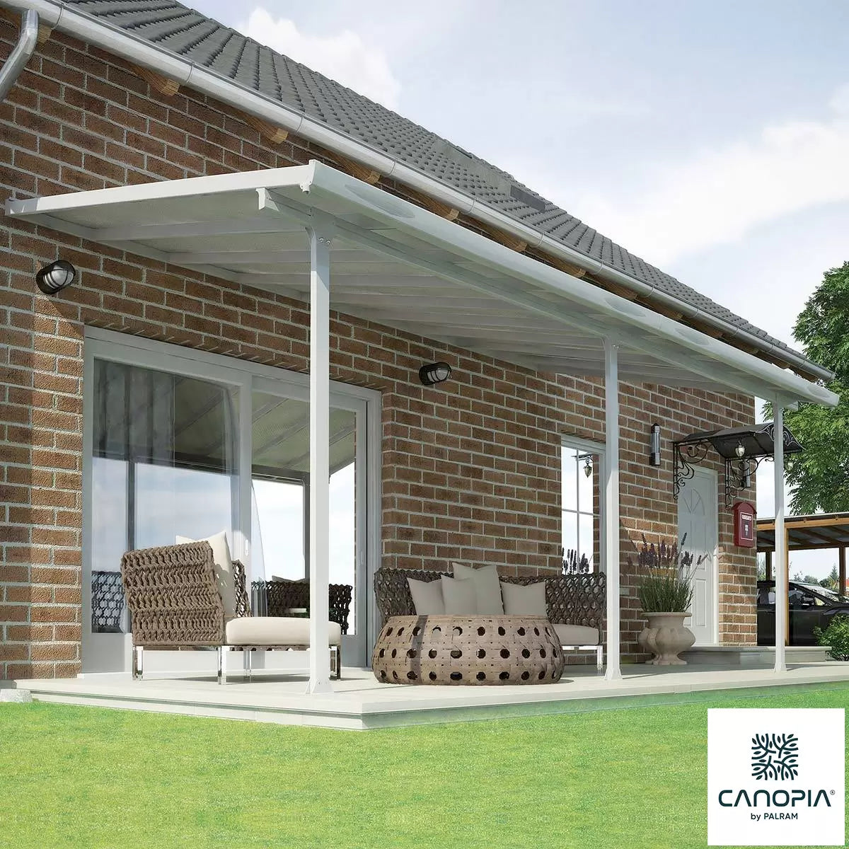 Palram Canopia Feria 3 Veranda Patio Cover, White in 4 Sizes