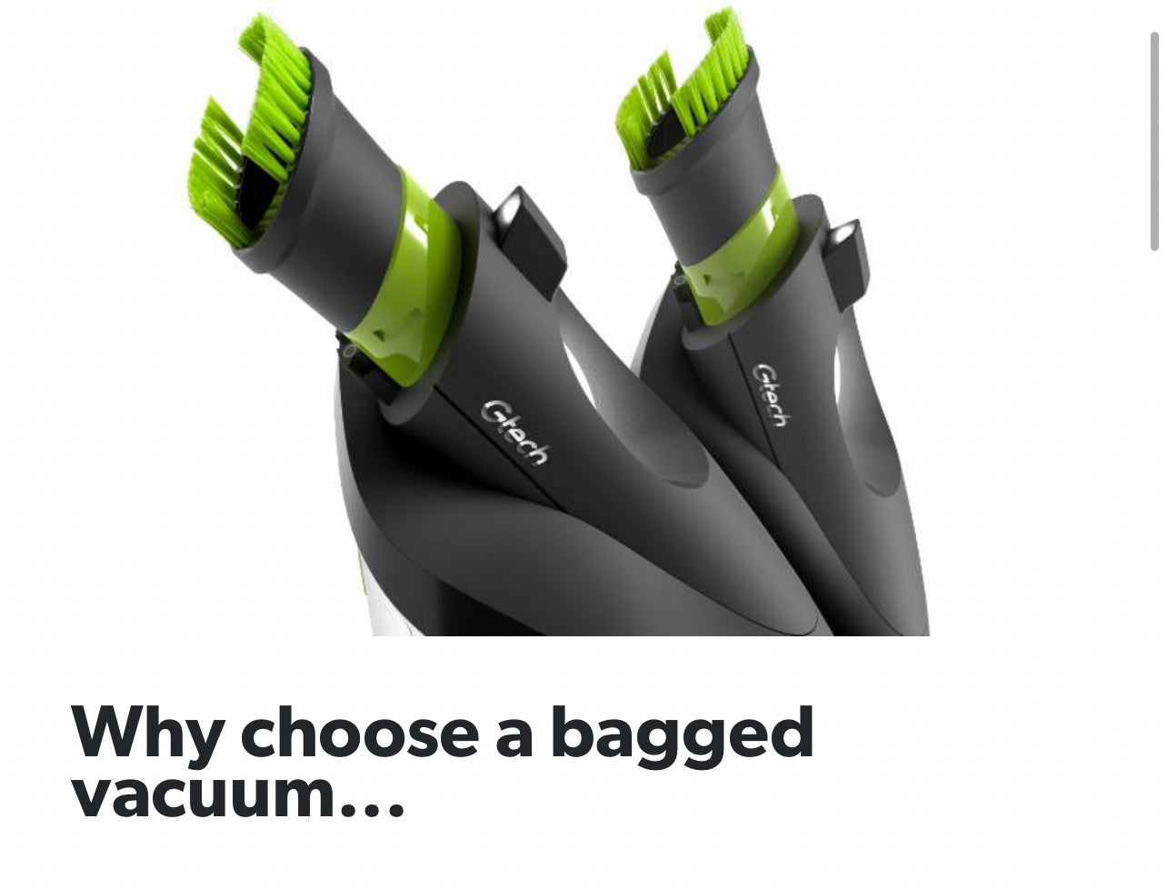 Gtech ProLite Cordless Handheld Bagged Vacuum