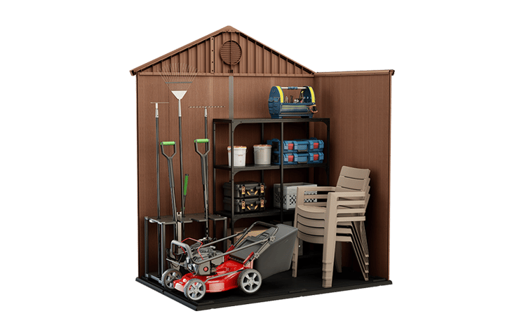 Keter Darwin 6x4 Brown Plastic Shed with floor (Base included)