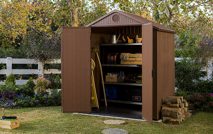 Keter Darwin 6x4 Brown Plastic Shed with floor (Base included)