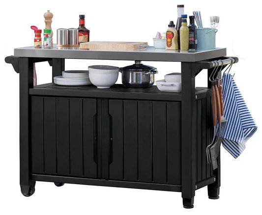 Keter Unity XL BBQ Table Wood-Like Texture Resin