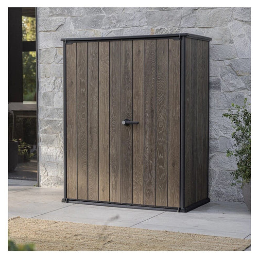 Keter Signature Decocoat Walnut  4Ft 6” x 2Ft 4” Pent Garden storage Shed 1,415L