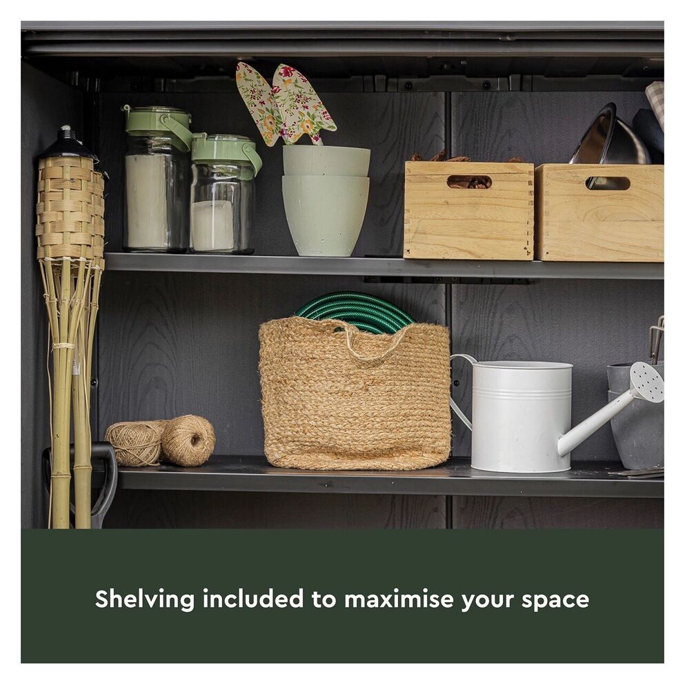 Keter Signature Decocoat Walnut  4Ft 6” x 2Ft 4” Pent Garden storage Shed 1,415L
