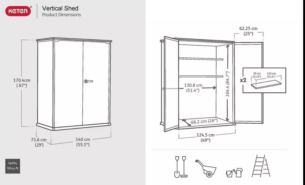 Keter Signature High Store Storage Cabinet - Keter Ashwood Signature Alto Shed - 1,415L
