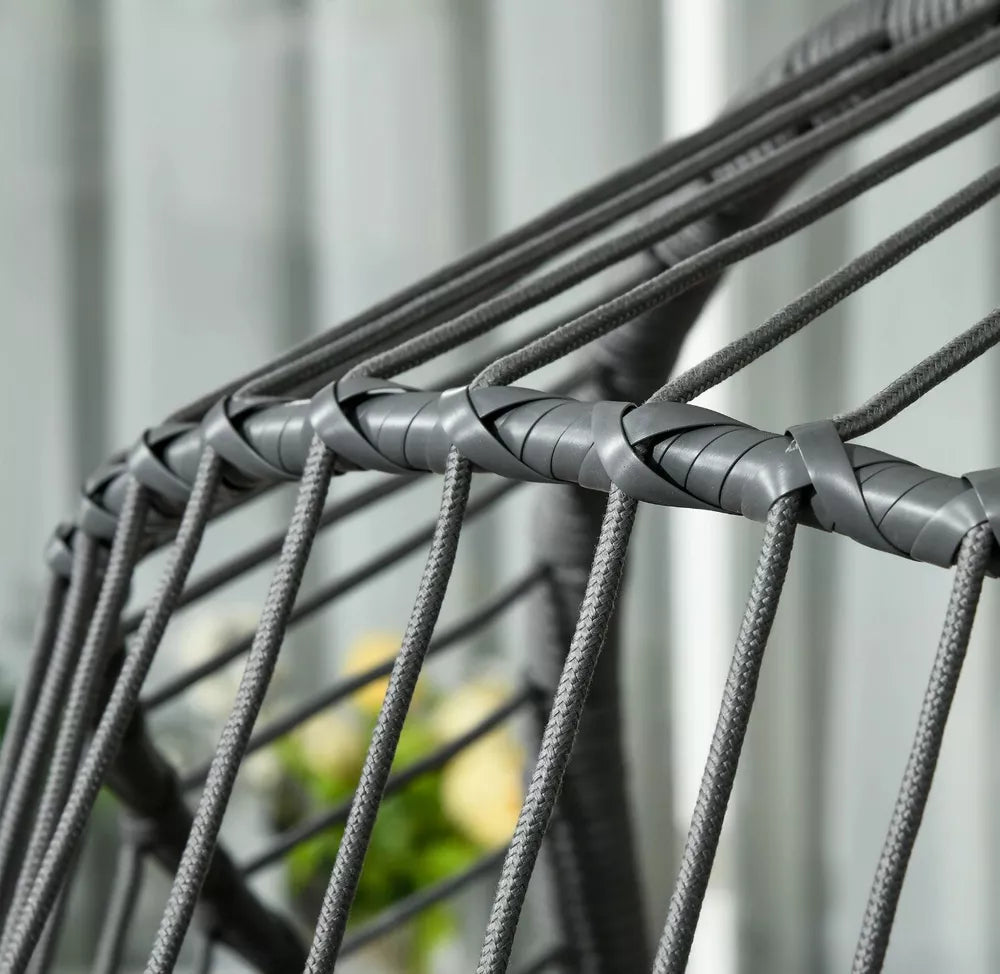 Hanging Swing Egg Chair w/ Thick Cushion, Patio Hanging Chair, Grey w