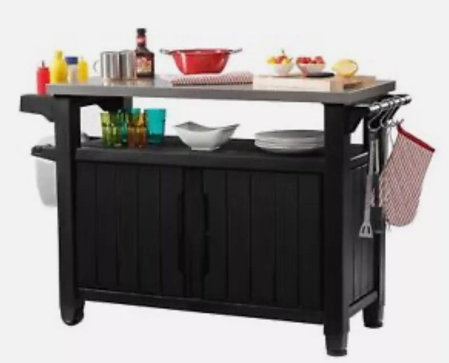 Keter Unity XL BBQ Table Wood-Like Texture Resin