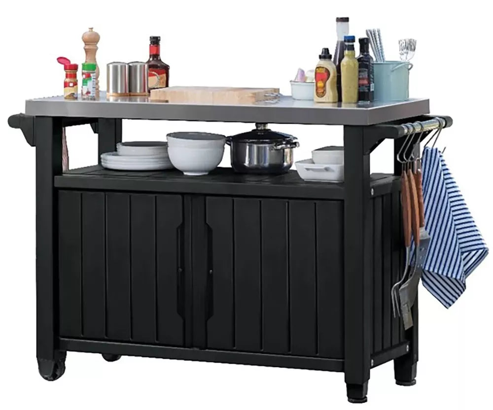Keter Unity XL BBQ Table Wood-Like Texture Resin