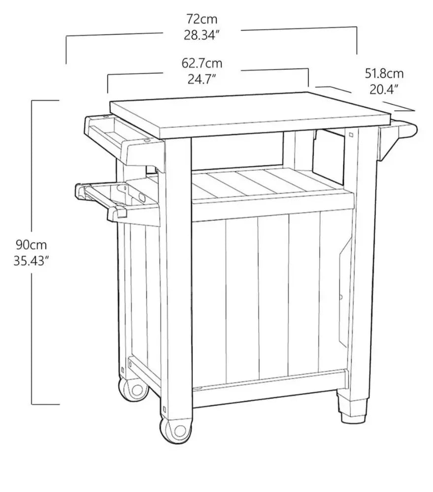Keter Unity BBQ Table - Graphite
