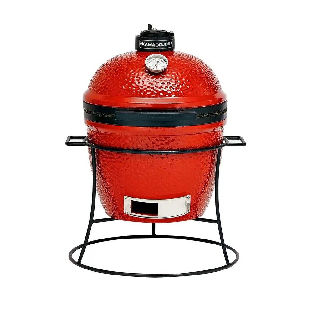 Kamado Joe Junior Ceramic Charcoal Barbecue Grill with Cover in Red 13.5" 34cm