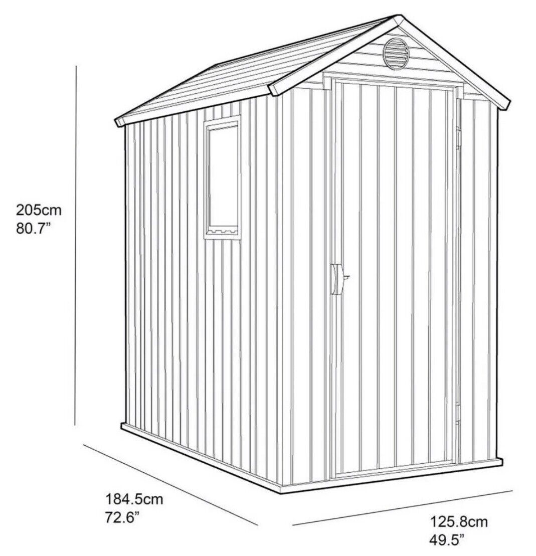 Keter Darwin 6 x 4ft  Shed - Grey