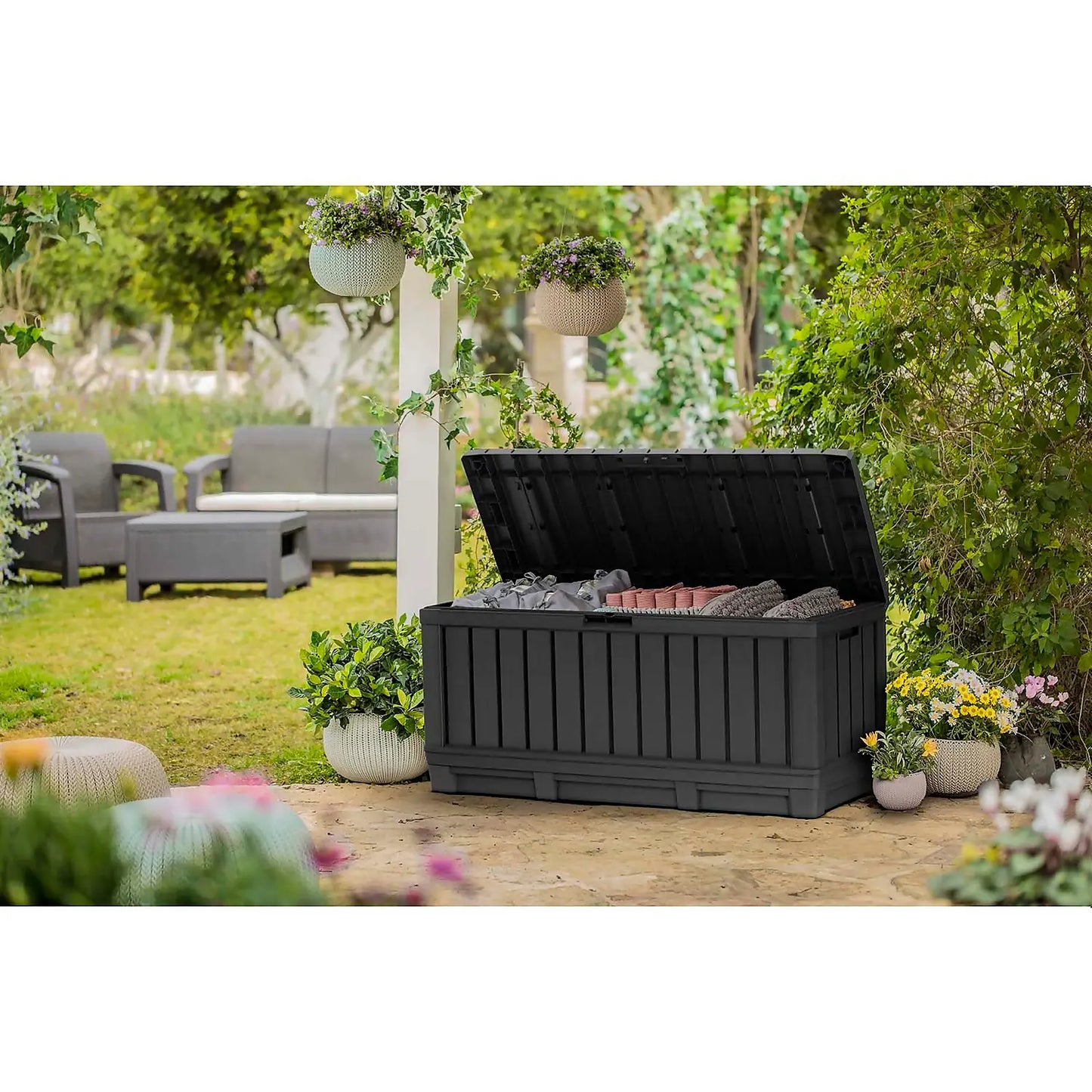 Keter Kentwood Outdoor Garden Storage Box 350L - Graphite
