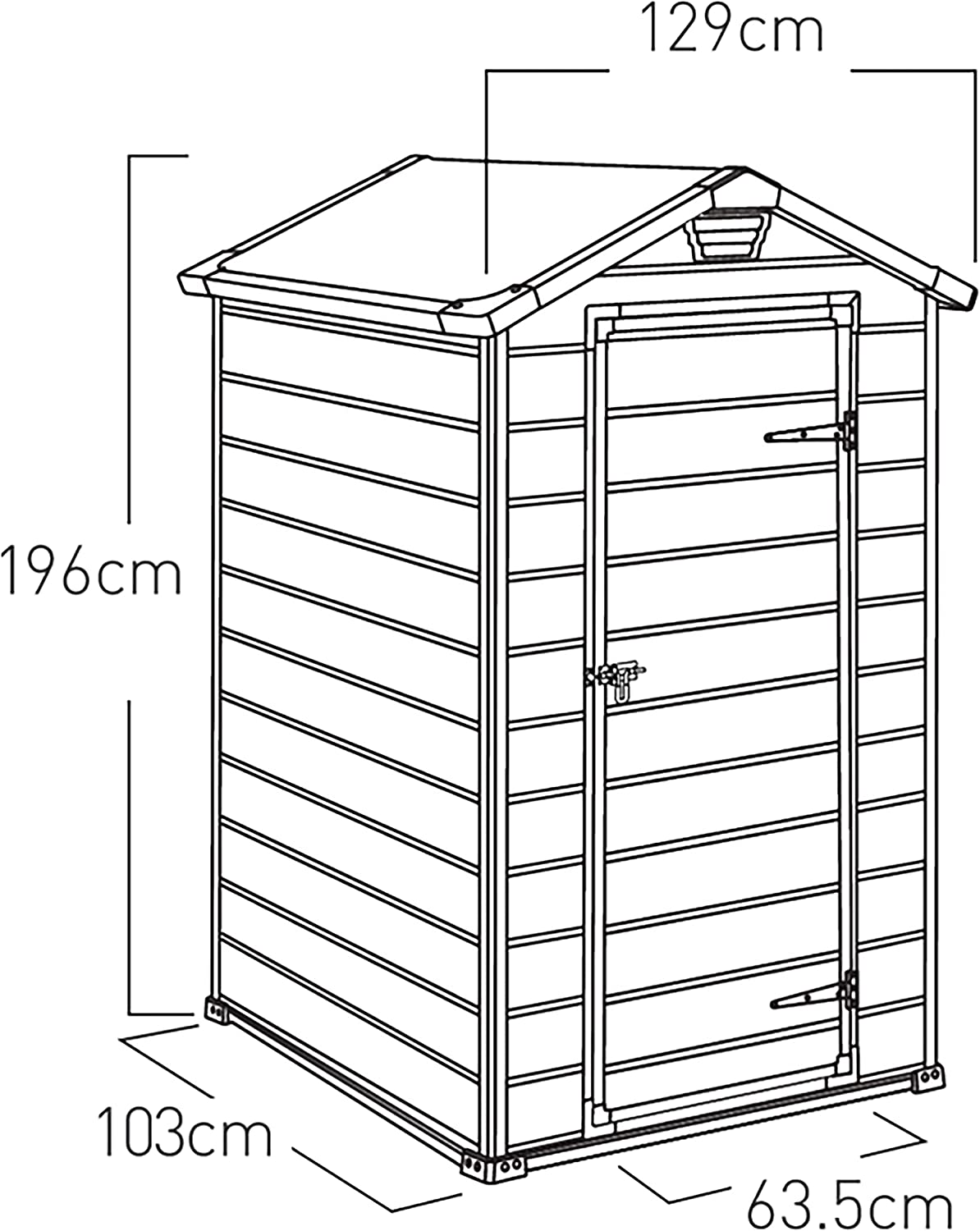 Keter Manor Outdoor Garden Storage Shed 4 x 3 ft - Grey