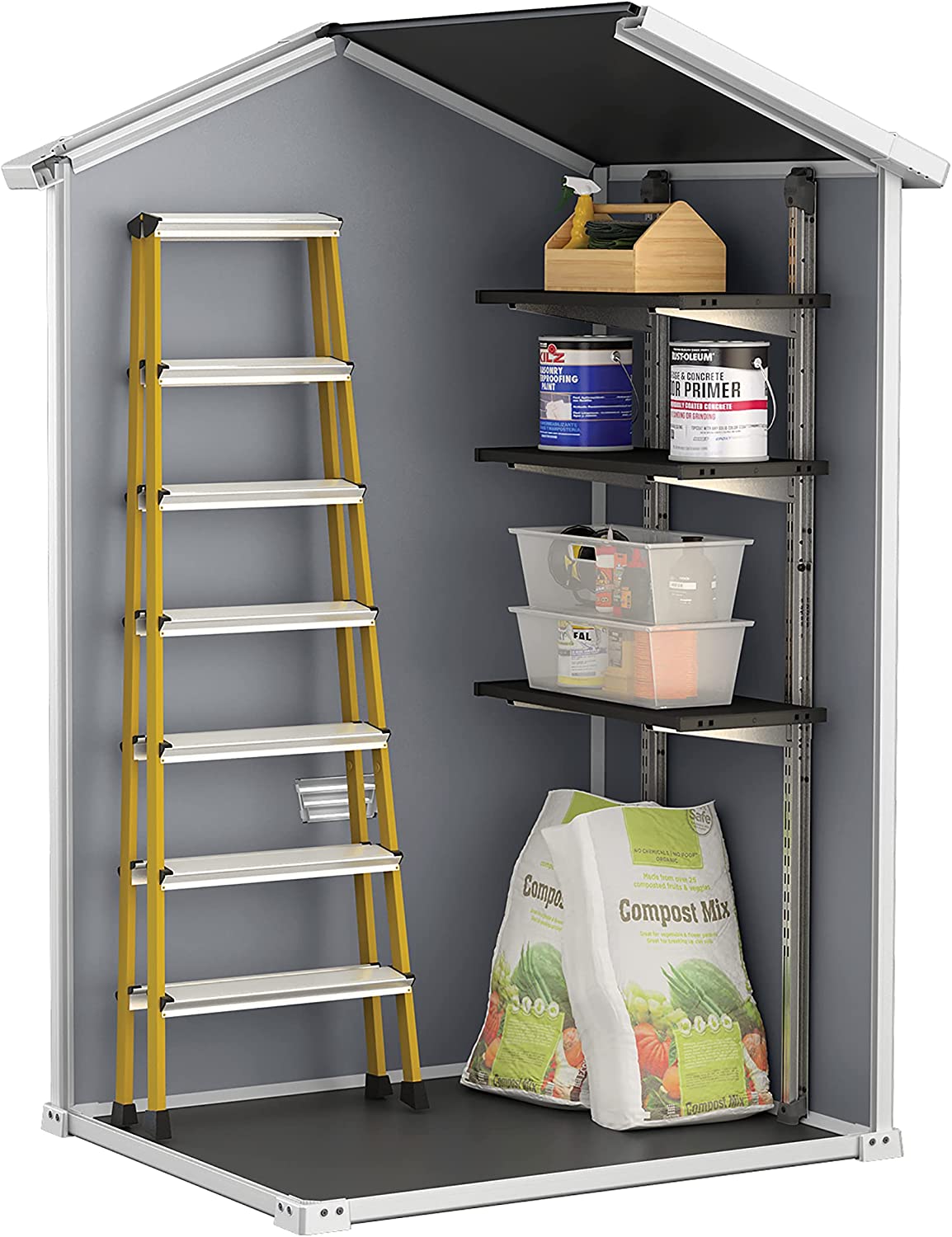 Keter Manor Outdoor Garden Storage Shed 4 x 3 ft - Grey