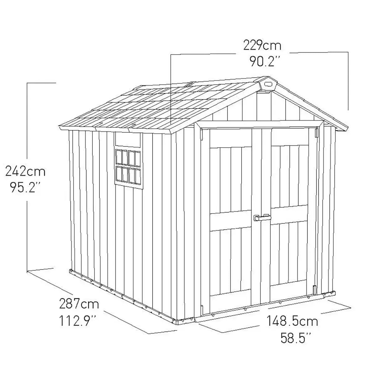 Keter Oakland 7ft 6" x 9ft 4" (2.3 x 2.9m) Storage Shed