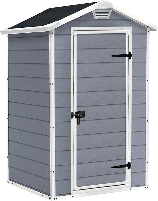 Keter Manor Outdoor Garden Storage Shed 4 x 3 ft - Grey