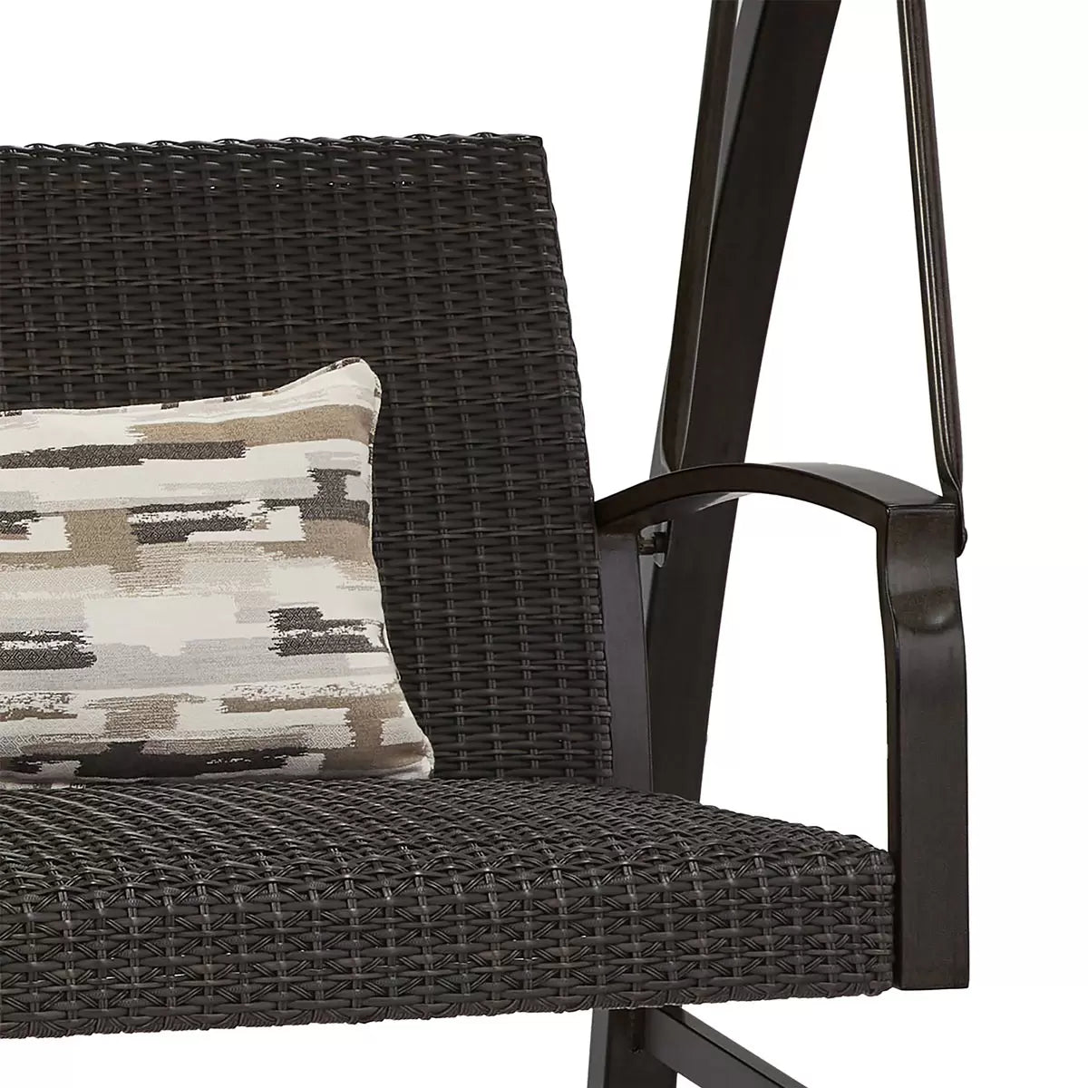 Agio eastport woven swing 2025 with canopy and accent pillows