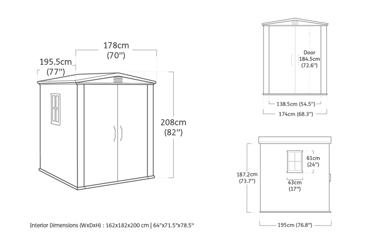 Keter Factor Garden Storage Shed 6X6 ft - Brown