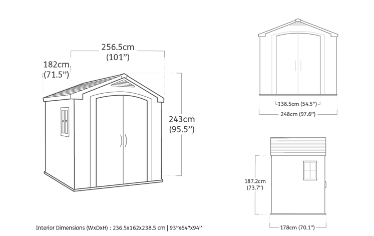 Keter Factor Garden Storage Shed 8x6ft - Brown