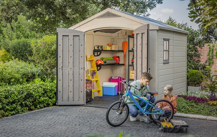 Keter Factor Garden Storage Shed 8 x 8ft - Brown