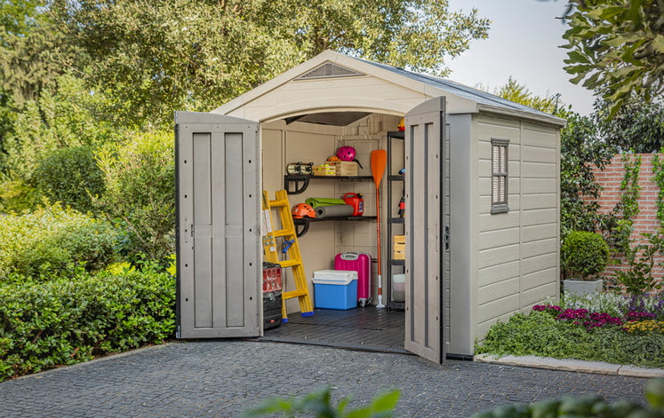 Keter Factor Garden Storage Shed 8 x 8ft - Brown