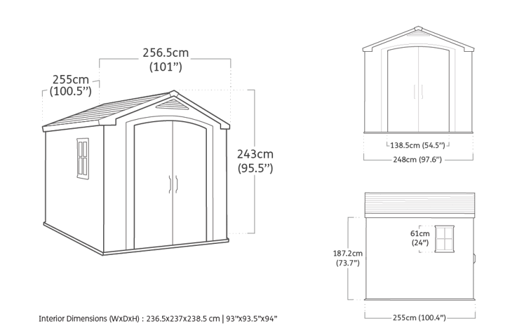 Keter Factor Garden Storage Shed 8 x 8ft - Brown