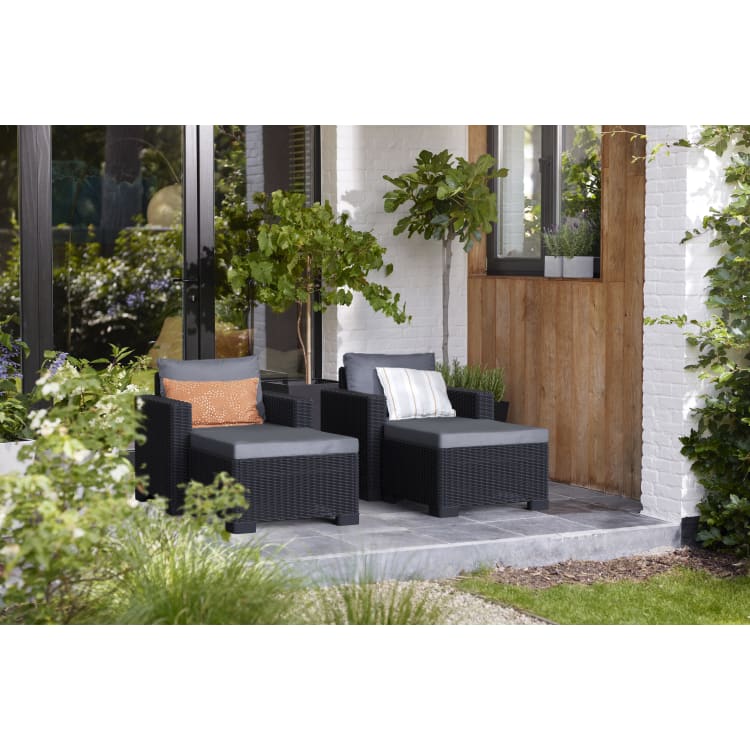 Keter 2 Seat California Balcony Deluxe Set In Graphite