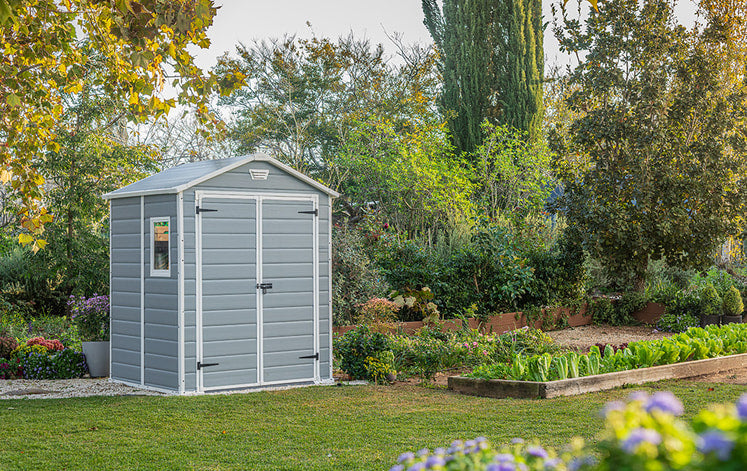 Keter Manor Plastic Garden Storage Shed 6 x 5 ft Grey